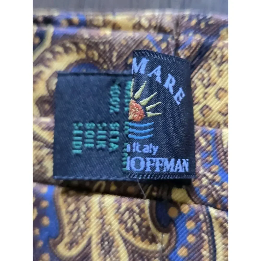 VTG Sole e Mare 100% Silk Ascot Tie Made In Italy Paisley Cravat Formal